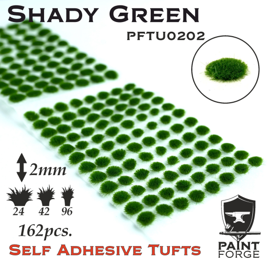Paint Forge kępki trawki Shady Green - 162sztuk / 2mm